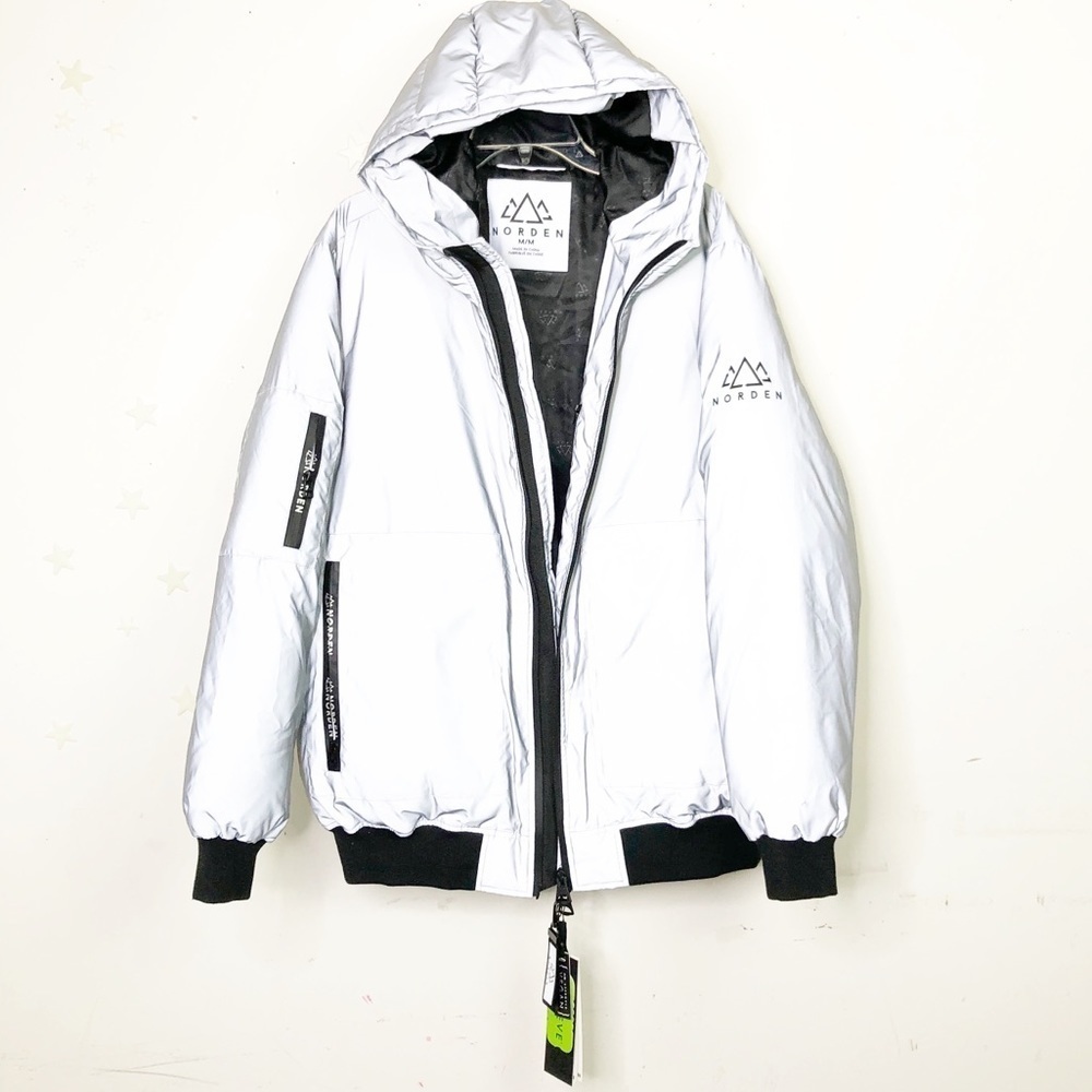 NORDEN silver insulated recycled puffer jacket